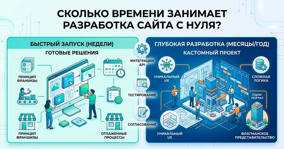 Сколько времени занимает разработка сайта с нуля?